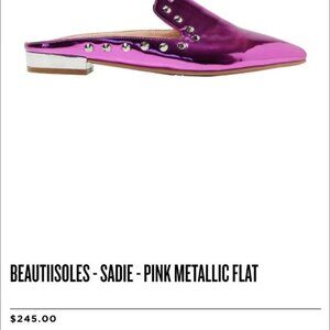 Beautiisoles metallic studded mule